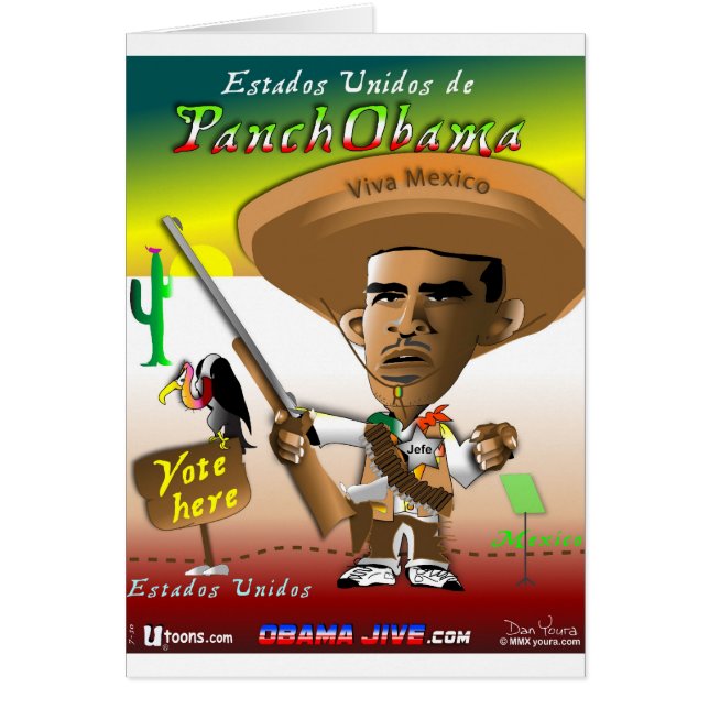 Cartão Panch Obama Vote Aqui (Frente)