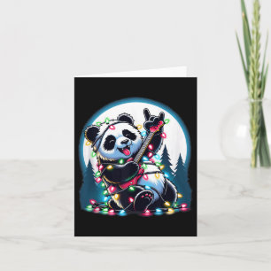 Cartão Panda Árvore de Natal Luz Engraçada Xmas Panda Lov