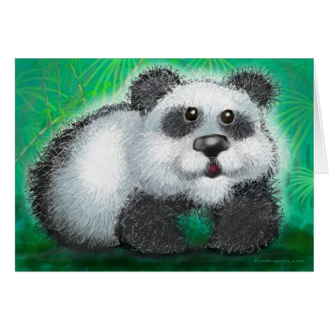 Cartão Panda Bear (Frente Horizontal)