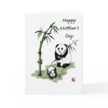 Panda Bear and baby, Happy  Mother's Day.