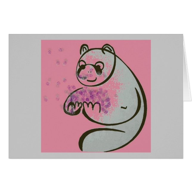 Cartão Panda Bear Love (Frente Horizontal)