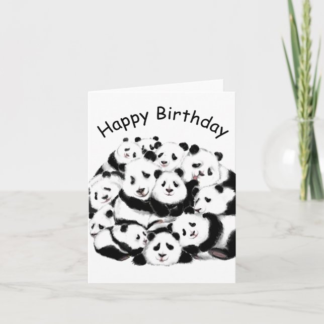 Cartão Panda Birthday Card Engraçado (Frente)