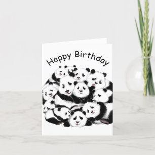 Cartão Panda Birthday Card Engraçado
