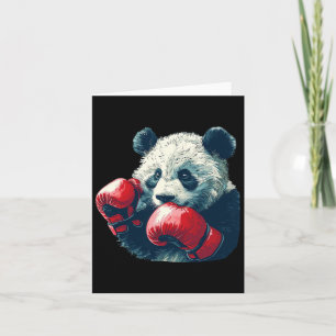 Cartão Panda Bonita Com Figurino De Luvas De Boxim