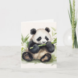 Cartão Panda Com Bamboo Obrigado