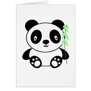Cartão Panda com bambu