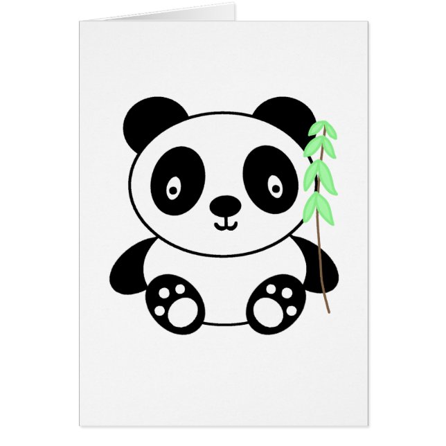 Cartão Panda com bambu (Frente)