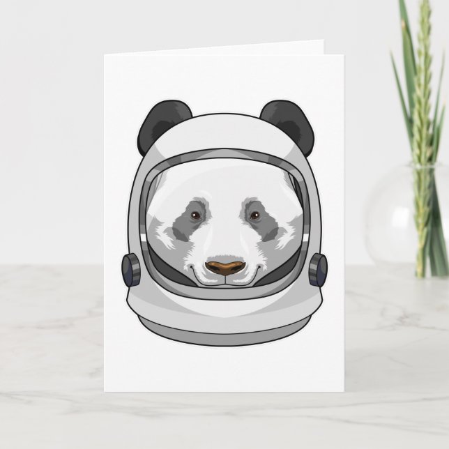 Cartão Panda como Astronauta com Capacete (Frente)