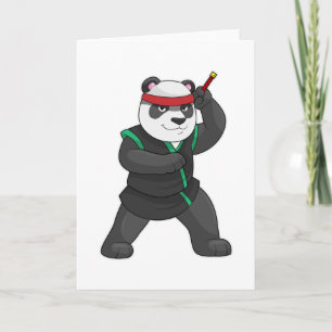 Cartão Panda como Ninja Disfarçado