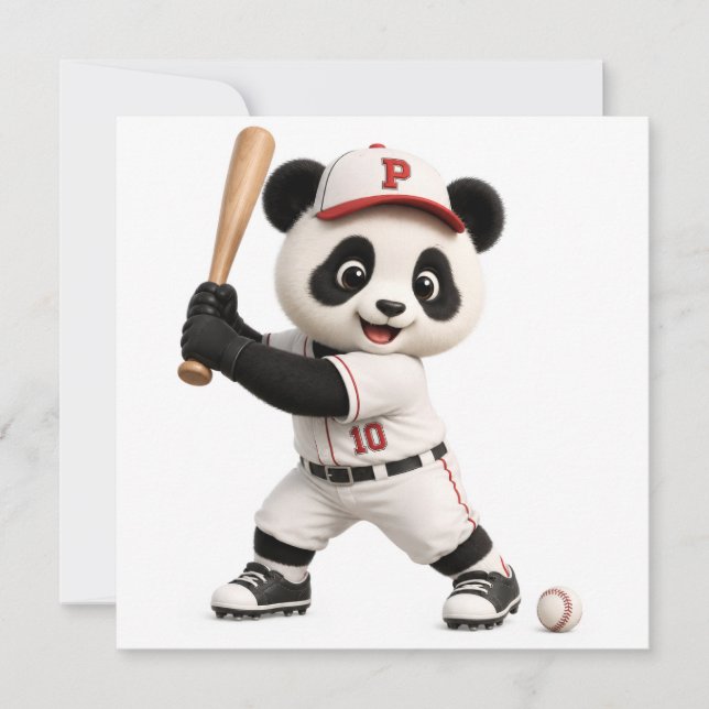 Cartão Panda de beisebol  (Frente)
