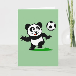 Cartão Panda de Futebol Bonito