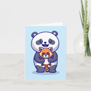 Cartão Panda e Raposa