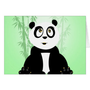 Cartão Panda Girl - Verde