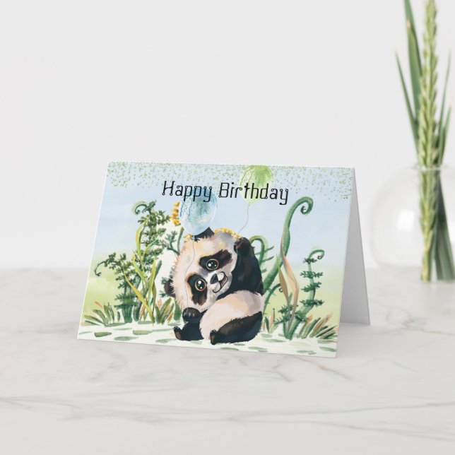 Cartão Panda Kid Feliz Aniversário (Frente)
