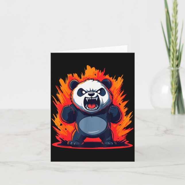 Cartão Panda Looking Angry Graphic Funny Panda Kawaii  (Frente)