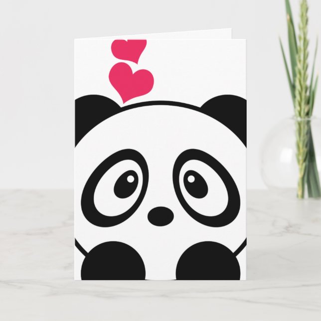 Cartão Panda love greeting card (Frente)