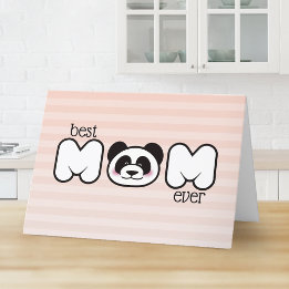 Cartão Panda Moderno Dia das Mães Personalizado
