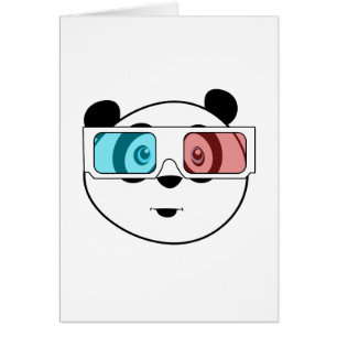 Cartão Panda - Óculos 3D