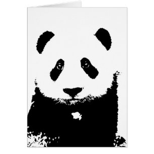Cartão Panda Preta e Branca