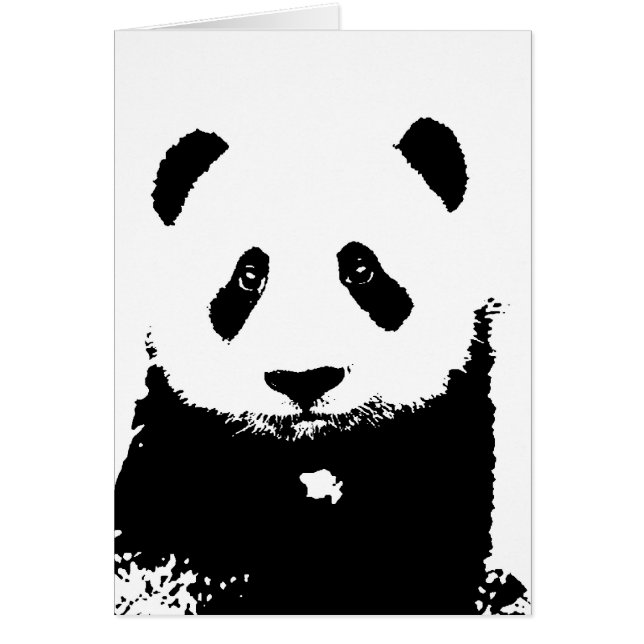 Cartão Panda Preta e Branca (Frente)