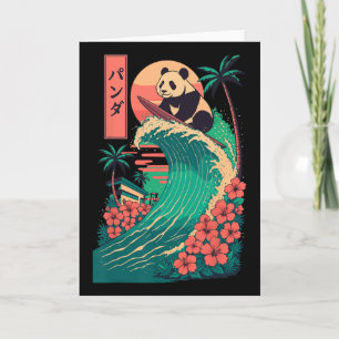 Cartão Panda Surfando Japonês _2