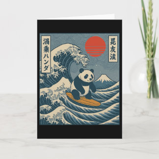 Cartão Panda Surfando Japonês _6