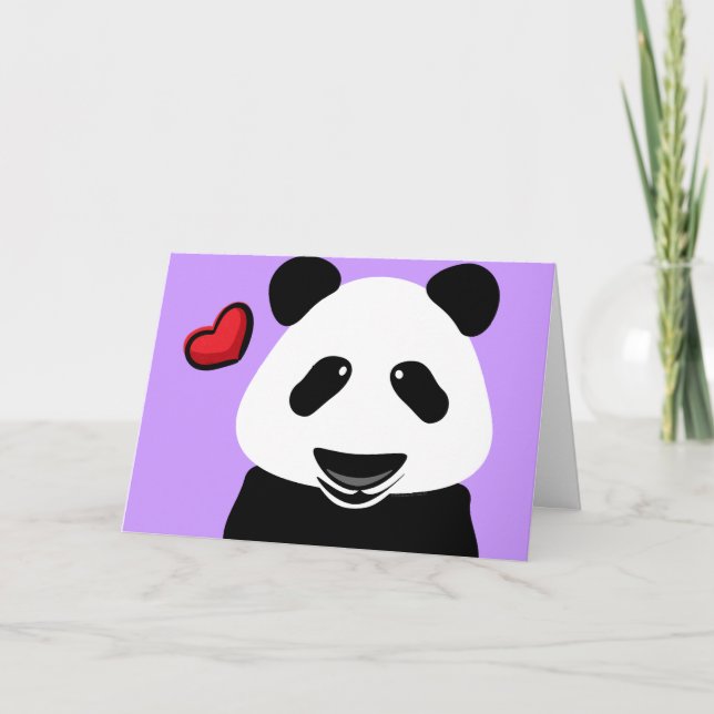 Cartão Panda Te Ama Muito Moderno (Frente)