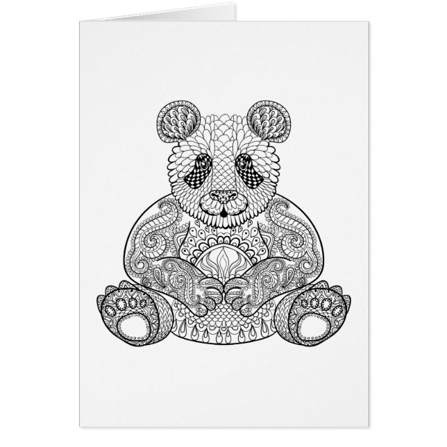Cartão Panda tribal inspirada (Frente)
