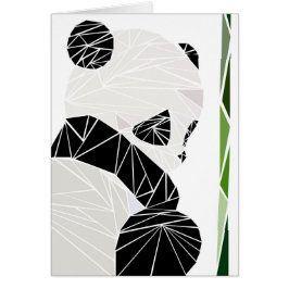 Cartão Panda triste geométrica