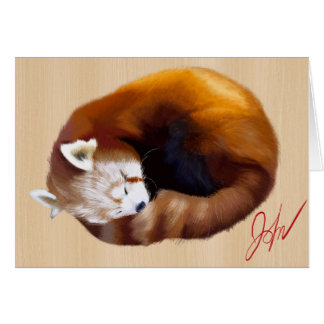 Cartão panda vermelha