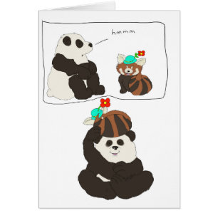 Cartão Panda vermelha da panda