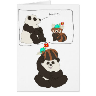 Cartão Panda vermelha da panda
