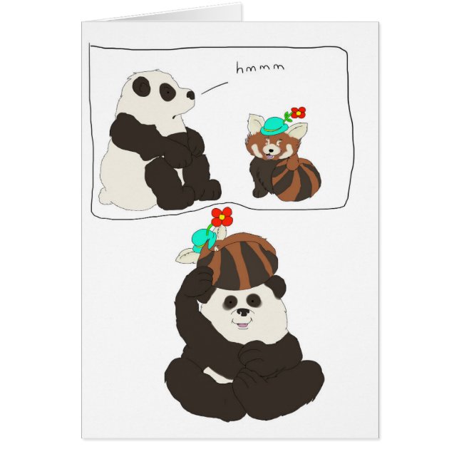 Cartão Panda vermelha da panda (Frente)