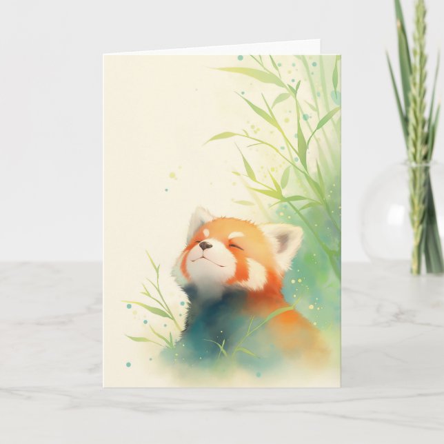 Cartão Panda Vermelho Paz Sereia (Frente)