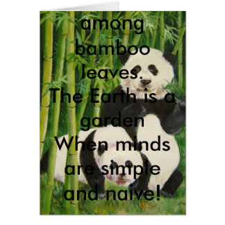 Cartão Pandas2, só há preto e branco, simples...