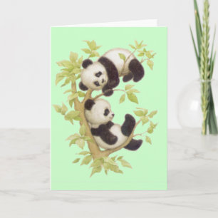 Cartão Pandas bonitos