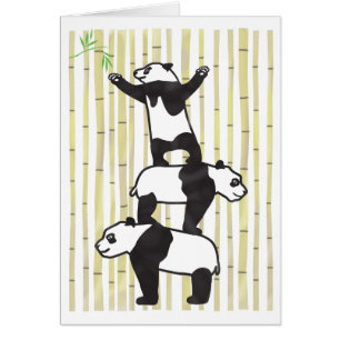 Cartão Pandas de cooperação