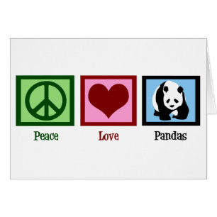 Cartão Pandas do amor da paz
