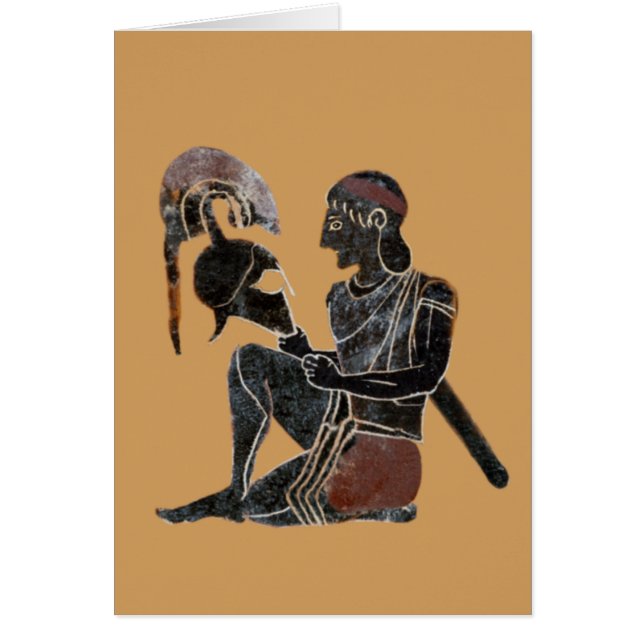 Cartão Panóplia - assento do soldado do hoplite do grego (Frente)