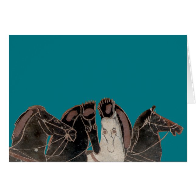Cartão Panoply - Cavalos-carruagem da Grécia Antiga (Frente Horizontal)