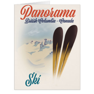 Cartão Panorama British Columbia Canada ski poster