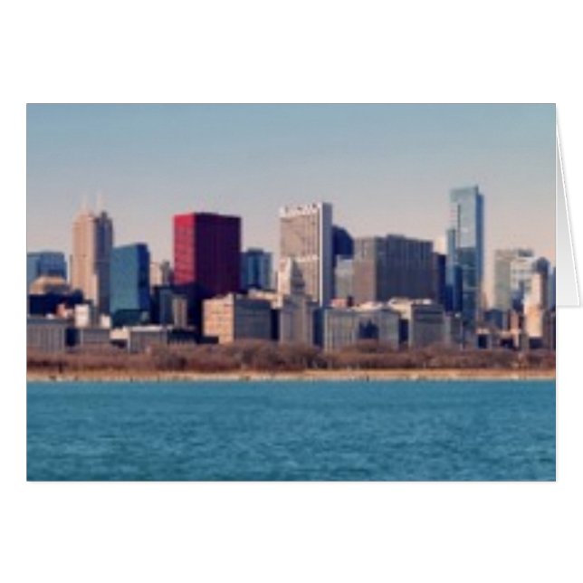 Cartão Panorama do horizonte de Chicago (Frente Horizontal)