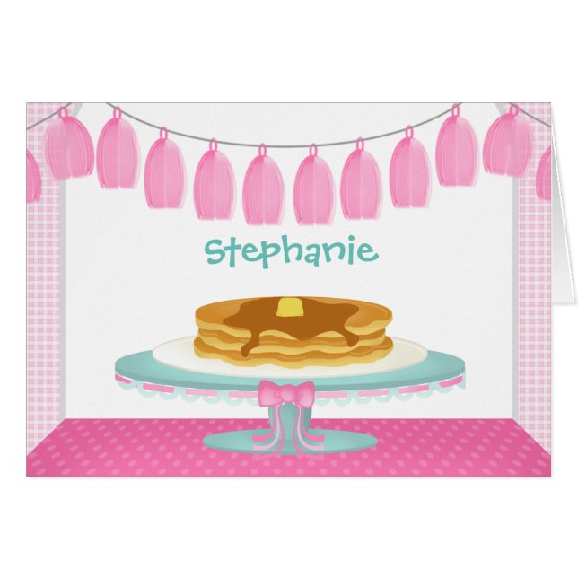 Cartão Panquecas e pijamas (Frente Horizontal)