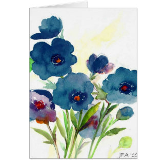 Cartão Pansies azuis