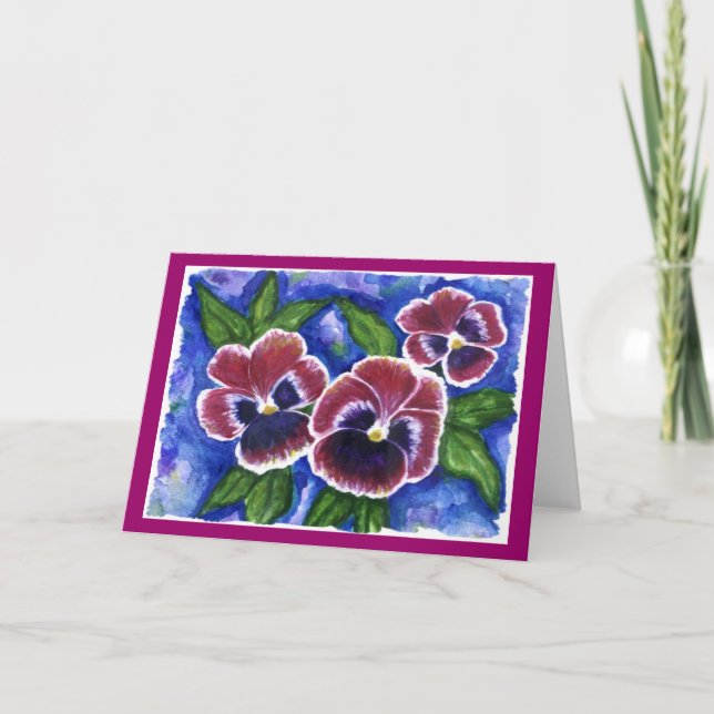 Cartão Pansies  Greeting Card (Frente)