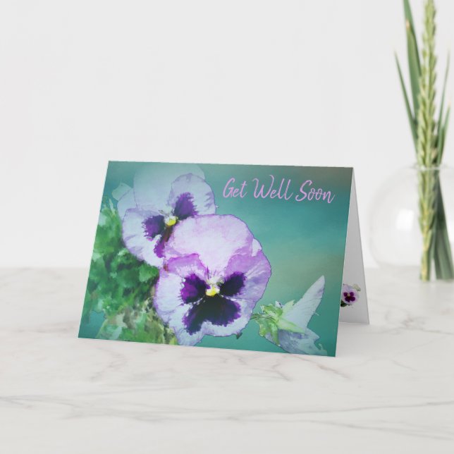 Cartão pansy get well card (Frente)
