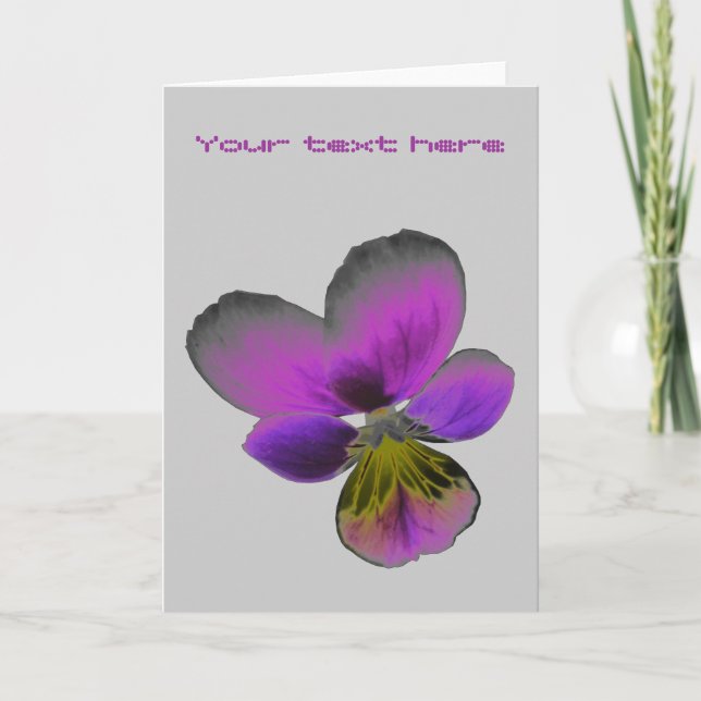 Cartão Pansy Wild Dark Purple Custom Greeting Card (Frente)
