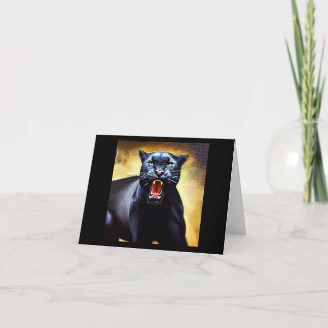 Cartão Pantera Negra (3) Gato Selvagem (Frente)