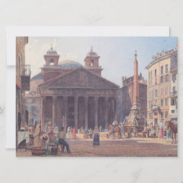 Cartão Pantheon e Piazza della Rotonda em Roma, Itália