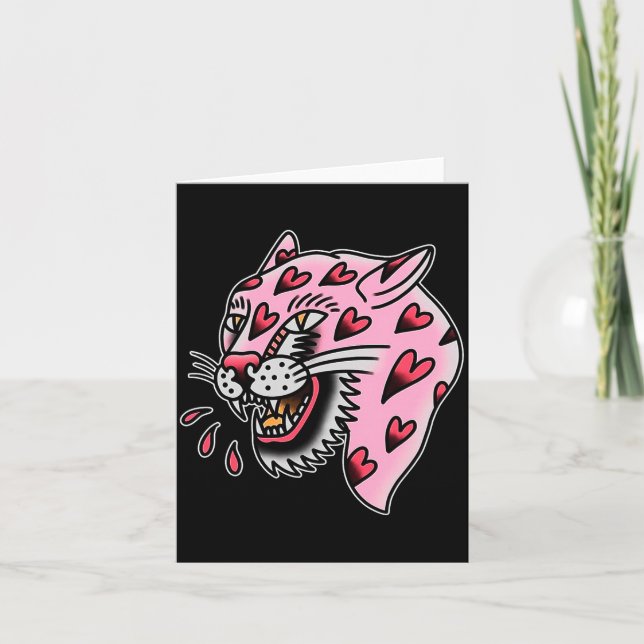 Cartão Panther Nk X Heart Love Traditional Premium Tri-bl (Frente)